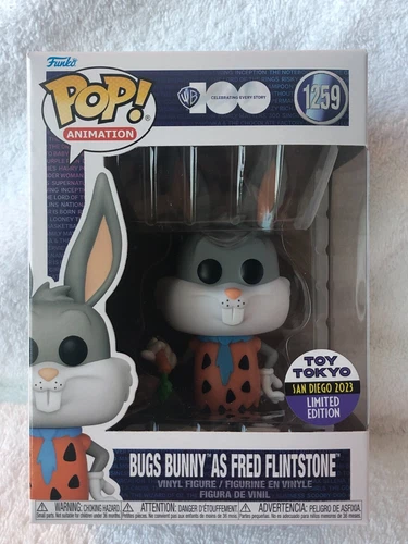 SDCC 2023 Funko Pop EXCLUSIVE Bug's Bunny as Fred Flinstone Toyo Tokyo #1259 LE