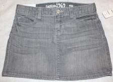 NWT Gap Kids Girl's Elysian Fields Gray Denim Stretch Mini Skirt 10 R Yrs.