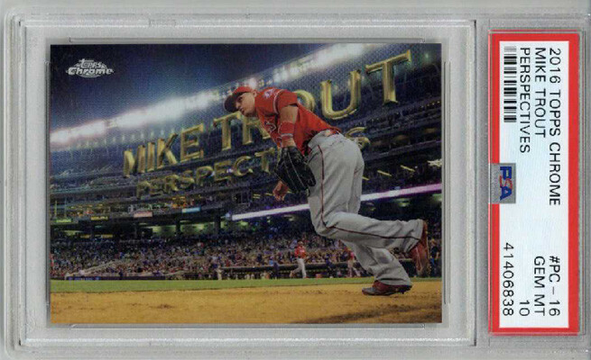 2016 TOPPS CHROME PERSPECTIVES #PC-16 MIKE TROUT BASEBALL CARD ANGELS PSA 10 GEM