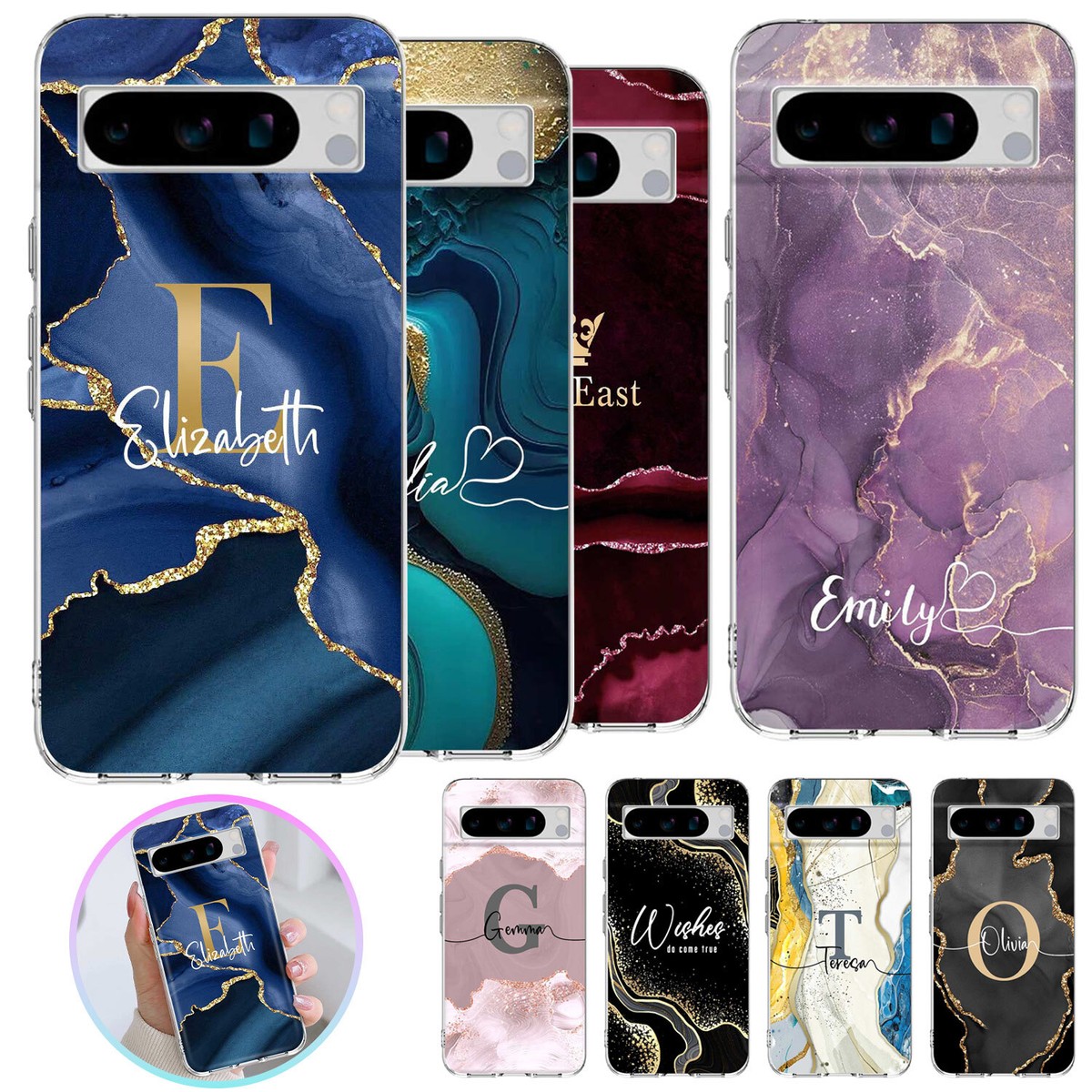 Custodia Per Telefono Con Nome Personalizzato In Marmo Per Google