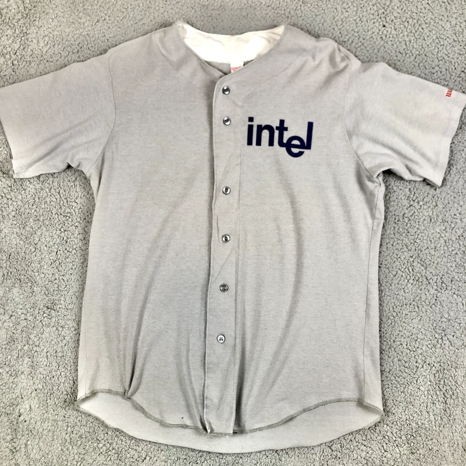 Camiseta de béisbol Wilson vintage años 90 adulto talla XL logotipo de Intel Company #7 hecha en EE. UU. Foto 2 de 4