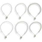 STERLING SILVER CHARM BRACELET LADIES KIDS SOLID CURB LINK LOCKET HEART PADLOCK
