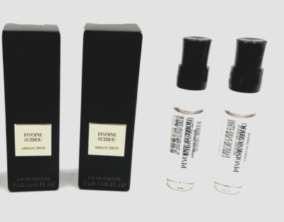 Giorgio Armani Prive Pivoine Suzhou 2 ml lot x 2  EDT Sample Spray Vials BNIB