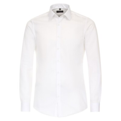 Redmond men's business shirt long sleeve slim fit white plain 231700130 05