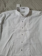 Tuxedo Shirt Neil Allyn White 1/4" Pleat Laydown Collar 3XL 34/35 Wh/Bla Buttons