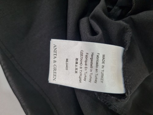 Ladies Long Semi Sheer Top A&G Size S Black Short Sleeve 14647 - Picture 11 of 14