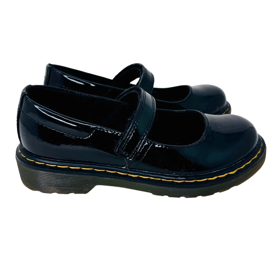 Dr. Martens Maccy Mary Jane Shoes Round Toe Patent Leather Black Junior Size 2 - Image 2 of 4