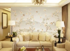 3D Elegant Tree Floral Bird Self-adhesive Removeable Wallpaper Wall Mural