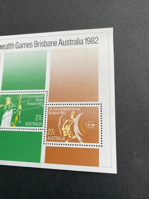 1982 AUSTRALIA # 842-844a, S/S, COMMONWEALTH GAMES, MINT - Image 4 of 4