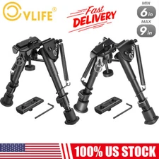 Hunting 6-9" Rifle Bipod Foldable Metal Bipod + MLOK Rail Mount Adapter US STOCK