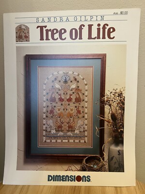 Dimensions Sandra Gilpin Cross Stitch Pattern Leaflet Tree of Life CREATION #165