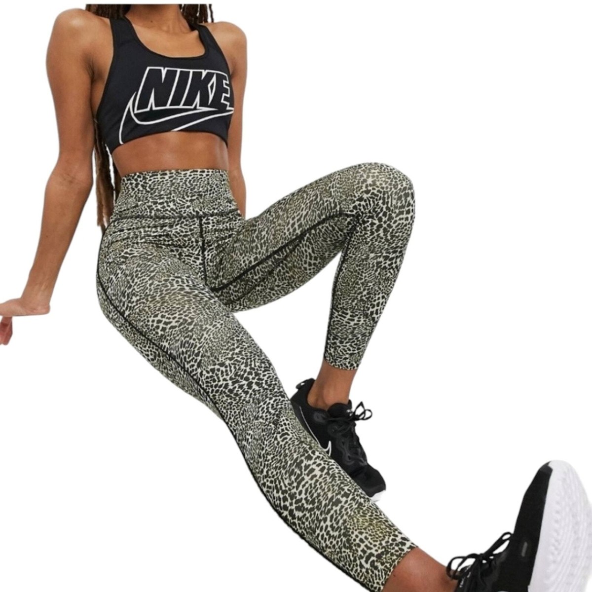 Nike dri-fit leopard print 7/8 tight fit leggings small