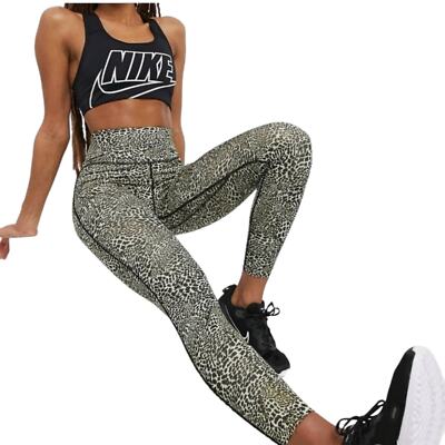 Nike dri-fit leopard print 7/8 tight fit leggings small