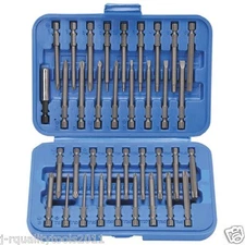 36 Piece 3" Long Screwdriver Bit Set Hex, Pozi, Torx, Tamperproof 1/4" Hex Shank
