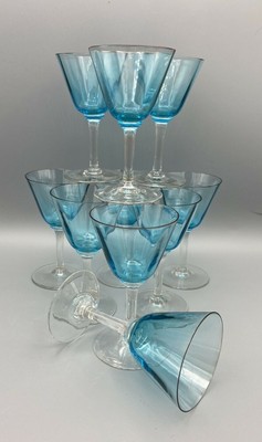Uranium Glass Teal Blue Optic Cocktail Cordial Dessert Cup