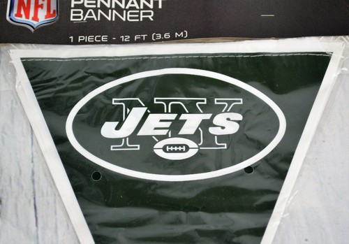NFL New York Jets Plastic Pennant Banner 12 Feet Football Party Decoration Sport - Picture 2 of 6