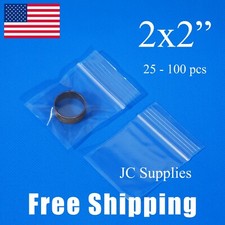 Small 2" x 2" Clear Zip Lock Reclosable Bags 2-Mil Poly Plastic Jewelry Baggies