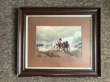 PLOUGHING TEAM VINTAGE  PRINT Framed Picture Farming country life