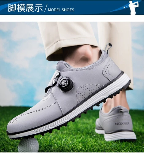 Zapatos de Golf de Entrenamiento Hombres Cuero Impermeables Antideslizantes Caminar Tenis Botas de Golf - Imagen 14 de 25