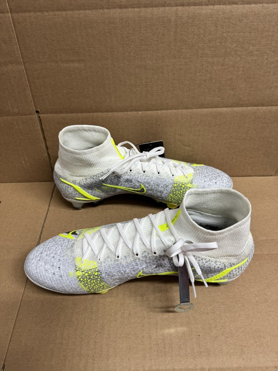 NIKE MERCURIAL SUPERFLY 8 ELITE SG PRO WHITE-BLACK-MET NIKE MERCURIAL SUPERFLY 8 ELITE SG PRO WHITE-BLACK-MET