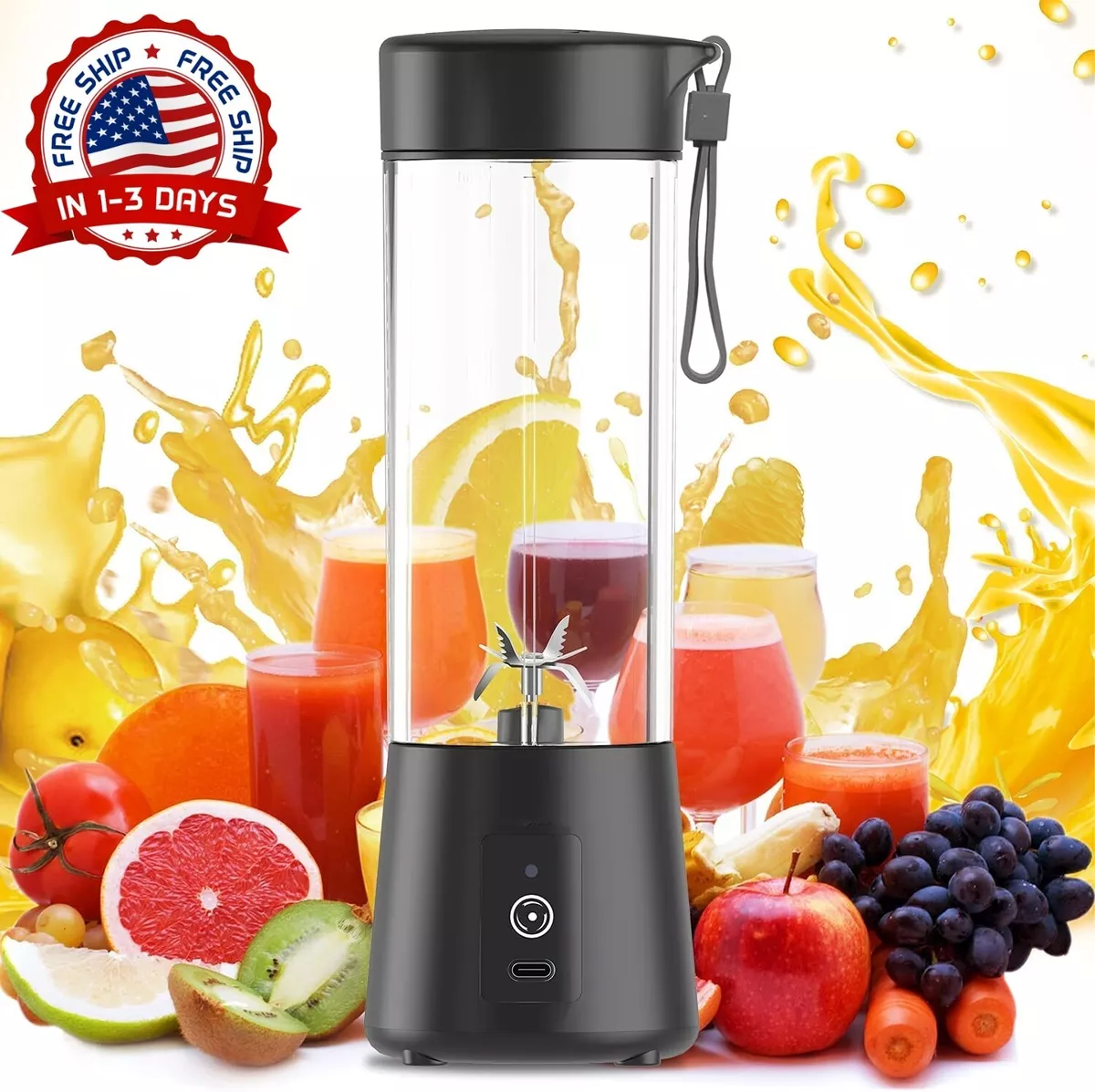 Licuadora Portatil Batidora Smoothies Vaso Manual Pequena Turmix Juicer  Salud