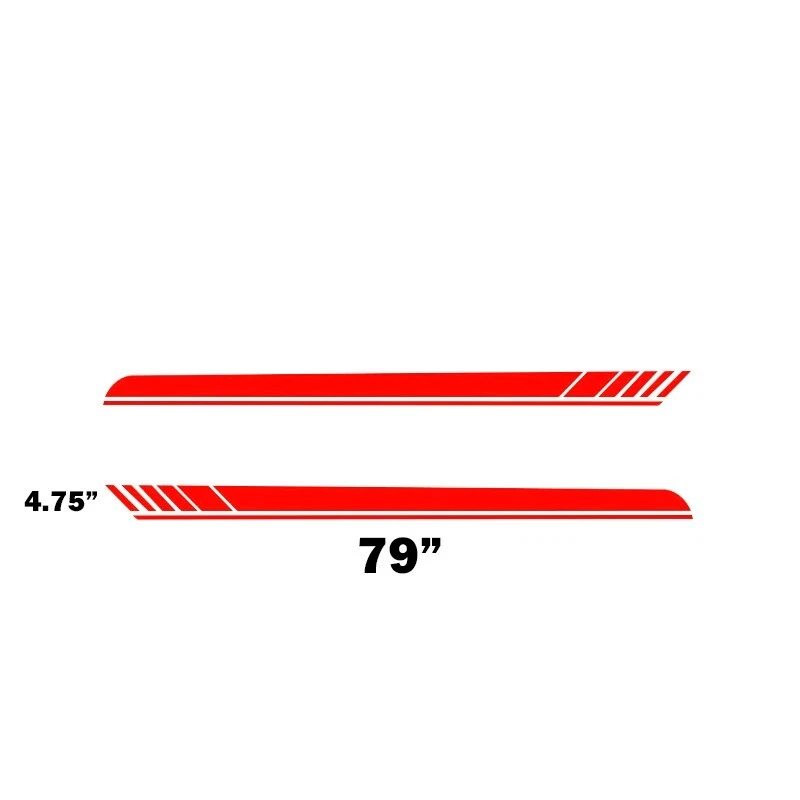 Juego de 2 calcomanías de vinilo a rayas falda guardabarros lateral deportiva carreras a cuadros sedán Foto 2 de 4