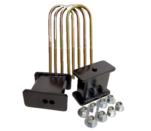 Blocos de rebaixamento de 4" eixo traseiro de aço fabuloso kit de queda de parafusos em U compatível com caminhões importados 99-14 - Imagem 3 de 4