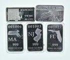 Lot 5 VINTAGE 1 Oz Silver Bars/Rounds Art Bars Collection Poured .999 *364