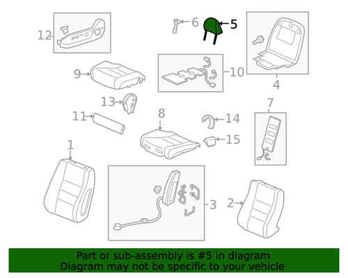 Genuine Honda Headrest 81140-TA5-A53ZA - Bild 2 von 3