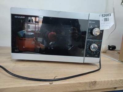 SHARP Kompakt-Mikrowelle mit manueller Drehscheibe Drehteller 800 W 20 L