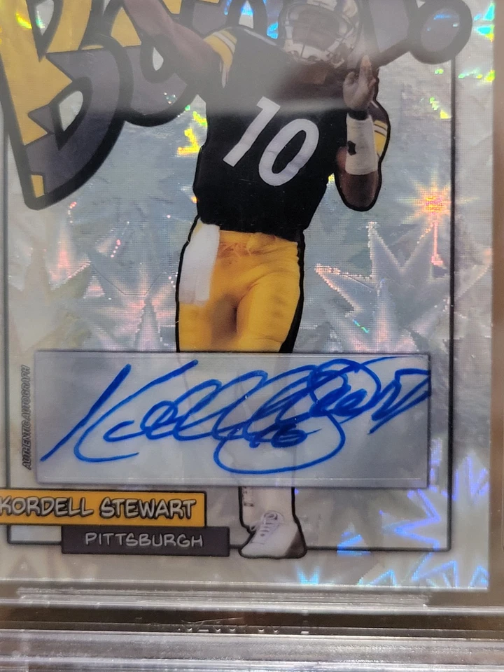 Kordell Stewart 2024 Hits Memorabilia BOOM Plata Firmado BGS BAS Automático Foto 3 de 4