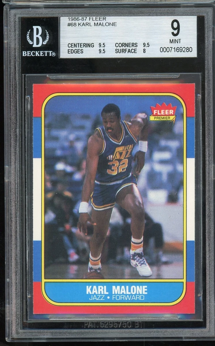 Karl Malone Basketball Grade 9 Rookie Sports Trading Cards