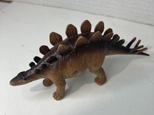 Stegosaurus Dinosaur Brown Hard Plastic Pretend Play Prehistoric History 6" Long