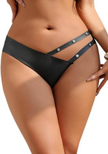 Tanga Pelle Pu Sexydonna Hot Con Buco Curvy Perizoma Donna Seducente Filo Taglie