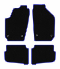 Veloursmatten für VW Polo IV 9N 2001-2009 Schrägheck 4-tlg Schwarz/Blau CARLUX