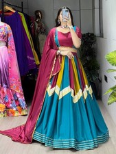 New Indian Style Chinon Lehenga Choli With Dupatta For Functional Wear