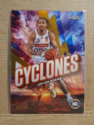 2024/25 Topps Chrome NBL Cyclones Jaylen Adams Gold Refractor 39/50 Sydney Kings