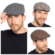 Men’s Tweed Flat Cap Wool Blend Gatsby Newsboy Peaky Blinders Style Hat