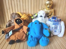 Star Wars Buddies 7 Plush Lot R2D2 C3PO Max Rebo Wampa Chewbacca Jawa Salacious