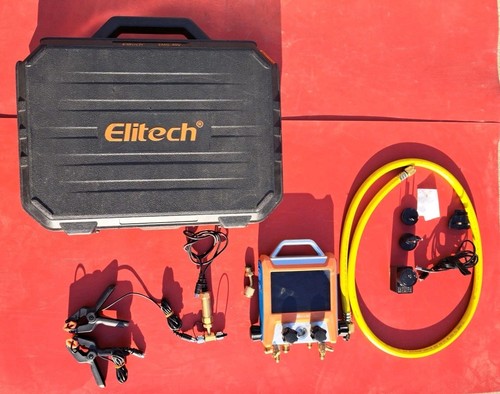 Elitech EMG-40V Digital Manifold Kit 4 Valves Pressure HVAC Gauge Vacuum