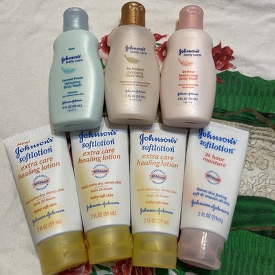 Johnsons J&J Extra Care Body Cream&Wash Sealed Retired Stock TRAVEL SIZED 7 ASST