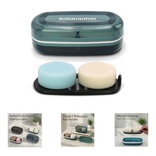 Travel-Friendly Shampoo Bar Holder with Drainage Tray - Blue Case for Bar Care