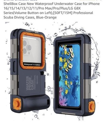Shellbox Waterproof Diving Case, 15M Waterproof.  In Box iphone & Samsung