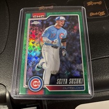 Seiya Suzuki 2026 Topps Chrome GREEN logofractor #/99 Chicago Cubs