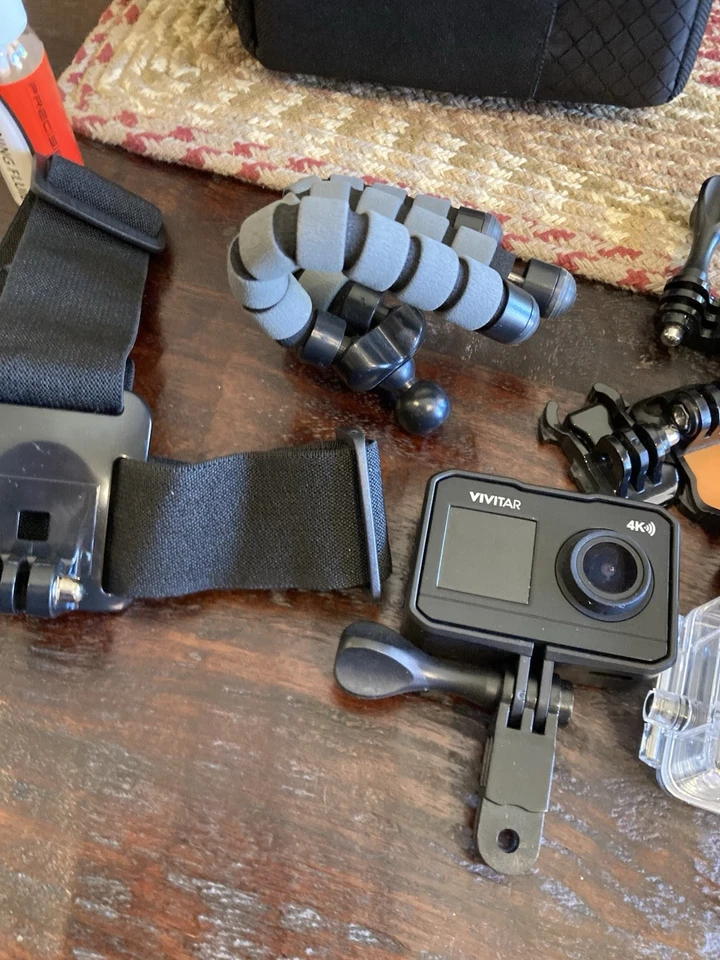VIVITAR DVR922 4K DUAL-SCREEN ACTION CAMERA BLACK + GOPRO CASE + ACCESSORIES/BAG - Image 3 of 4