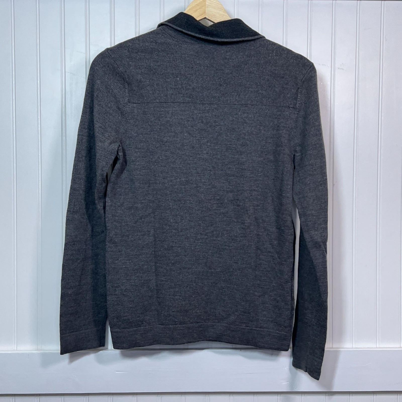 Gap Gray Polo 1/4 Zip Collared Pullover Sweater L… - image 3