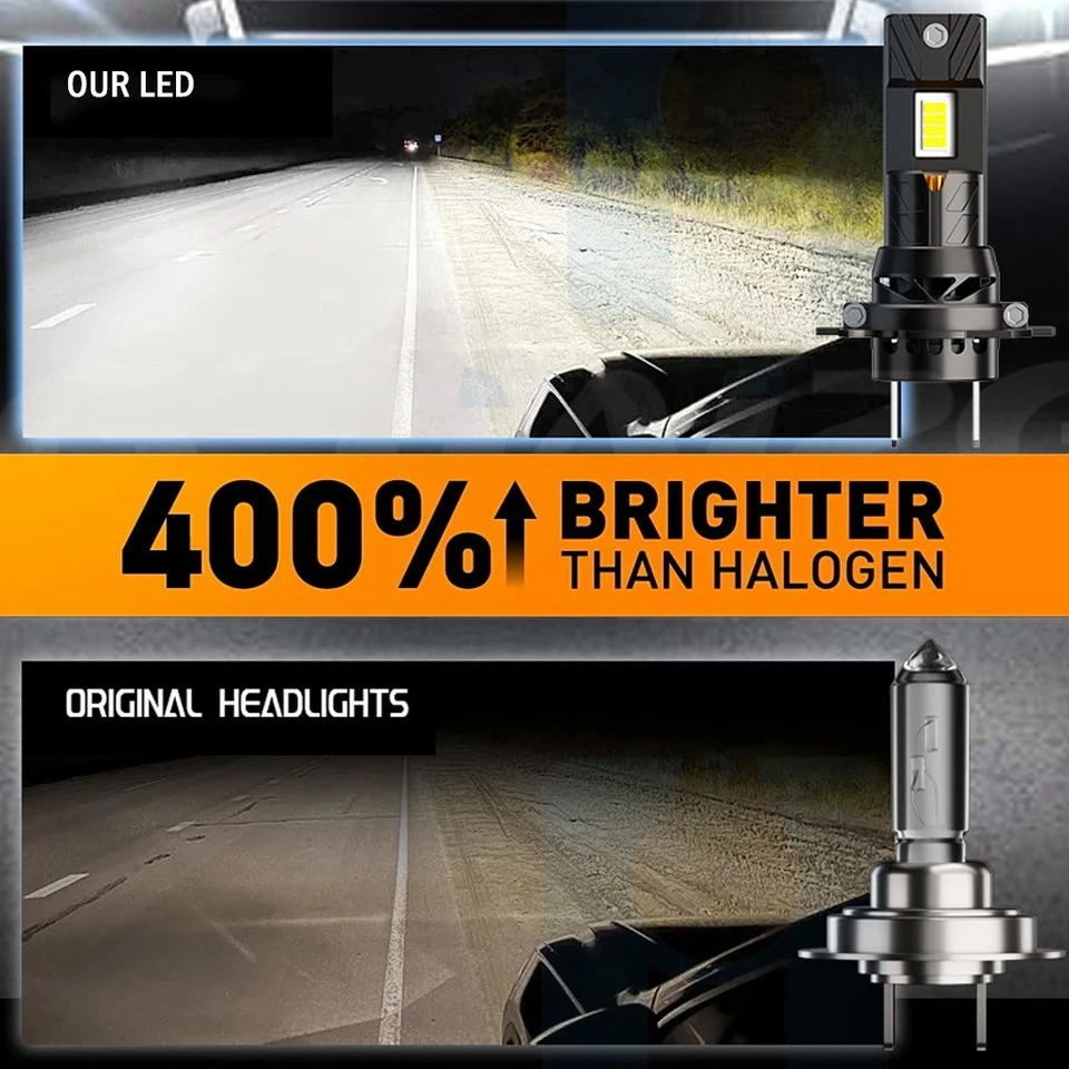 2x H7 For Citroen C3 C4 Picasso C5 C6 C8 DS3 DS4 DS5 Headlight Bulbs LED White - Image 2 of 4