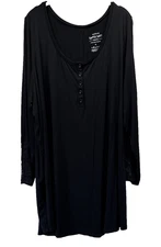 Torrid Super Soft Knits 4X Solid Black Lace Cuffs Long Sleeve Stretch Whimsigoth