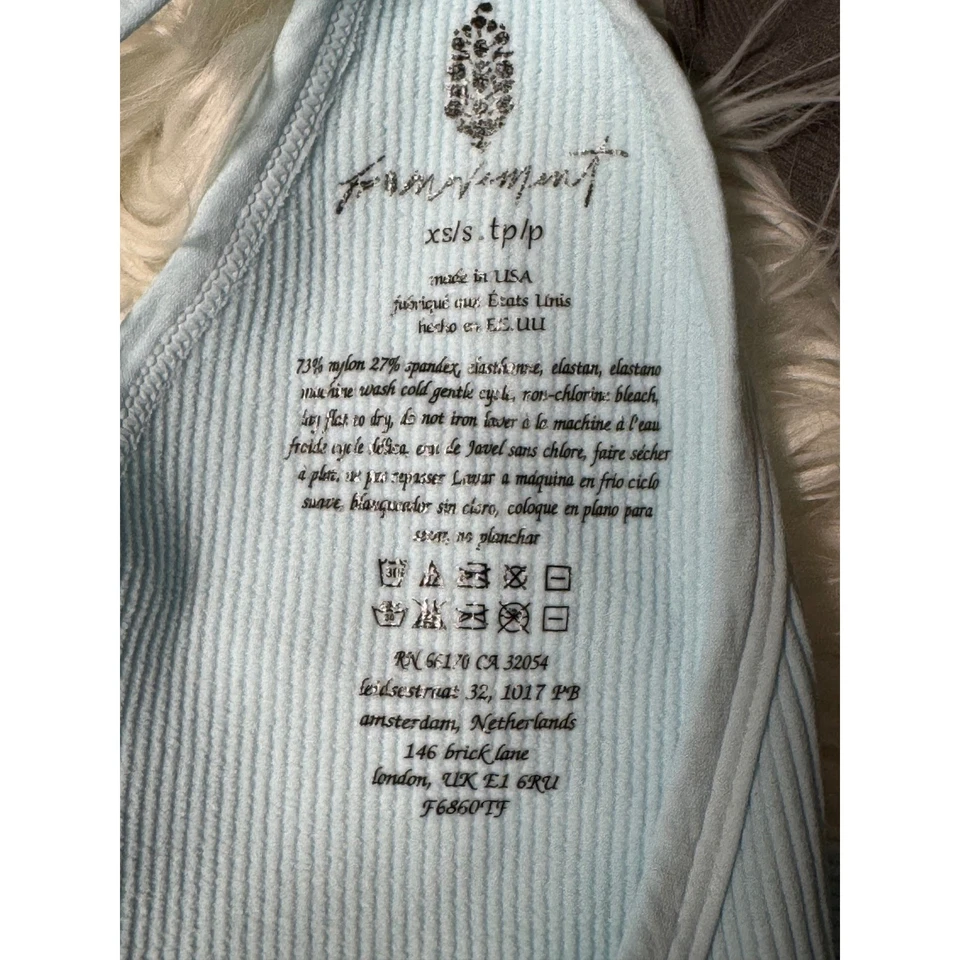 Camiseta sin mangas acanalada Free People íntimamente sin costuras paquete XS/S azul claro tostado Foto 4 de 4