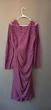 NWT City Chic Bordeaux Elegant Lace Formal Dress Size XL Tulip Hem Long Sleeve